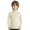 thumbnail image 1 of Moggemol Chandail d'Hiver Chaud pour Petits Garçons Col Roulé Ajusté Beige 140, 1 of 5