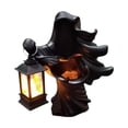 thumbnail image 3 of Estatua de fantasma aterrador sin rostro para jardín con luces, escultura de Halloween para exteriores Negro, 3 of 7