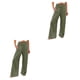 thumbnail image 2 of Pantalones largos informales Sonducket de verano y primavera para mujer de pierna ancha Verde oscuro METRO 2piezas, 2 of 6