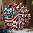 thumbnail image 3 of 4th of July American Round Decorative Hanging Pendant, Patriotic Front Door Wall Decor for Independence Day and Home Styling,July 4th Decorations, 3 of 7