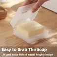 thumbnail image 4 of Travel Soap Case,Clear Bar Soap Travel Container,Square Soap Holder,Square Gym Soap Holder with Draining Pad,Soap Dish for Bathroom Shower Home Outdoor Hiking Camping,Transparent White, 4 of 7