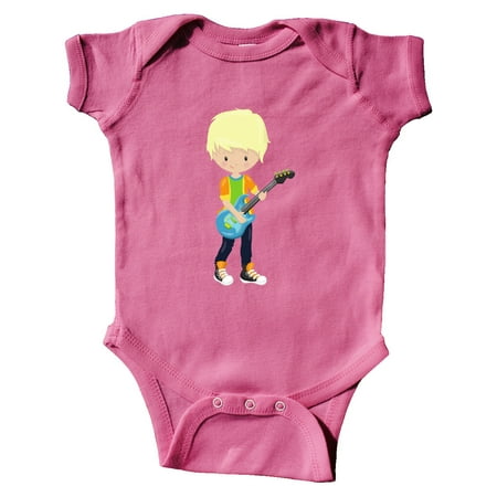 

Inktastic Rock Boy Blond Hair Boy Playing Guitar In Band Gift Baby Boy Bodysuit