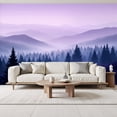 thumbnail image 2 of Wallpaper Purple Misty Forest Landscape Mountain Views Peel and Stick Wall Murals 69"H x 96"W Removable PVC Wall Paper Self-Adhesive Wall Paintings Art Decor for Bedroom Living Room, 2 of 7