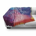 thumbnail image 3 of Hamsa Soft Flannel Fleece Throw Blanket, Colorful Watercolor Background with Hand Drawn Eastern Mantra Gentle Swirls, Cozy Plush for Indoor and Outdoor Use, 50" x 60", Multicolor, by Ambesonne, 3 of 6