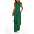 thumbnail image 5 of EASYBRA Women Casual Two Piece Outfit Ruffle Sleeve Top and Pleated Wide Leg Pants Summer Fashion Set, 5 of 8