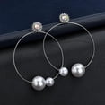 thumbnail image 4 of Pendientes de aro grandes Yuyangstore de aleación de cobre antialérgicos para mujer Plata, 4 of 7