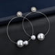thumbnail image 4 of 1 par de pendientes de cristal de de imitación, pendientes de mujer, joyería para mujeres y niñas Plata, 4 of 7