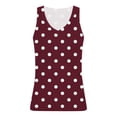 thumbnail image 4 of Htigea Polka Dots Tank Tops for Women Ribbed V-Neck Sleeveless T-Shirts Summer Fitted Tanks for Going Out Daily Wine XL, 4 of 7