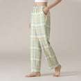 thumbnail image 2 of KyCheLot Plaid Pajama Pants for Women Cotton Soft Elastic Waist Sleep Pants with Pockets Straight Leg Pants, 2 of 5