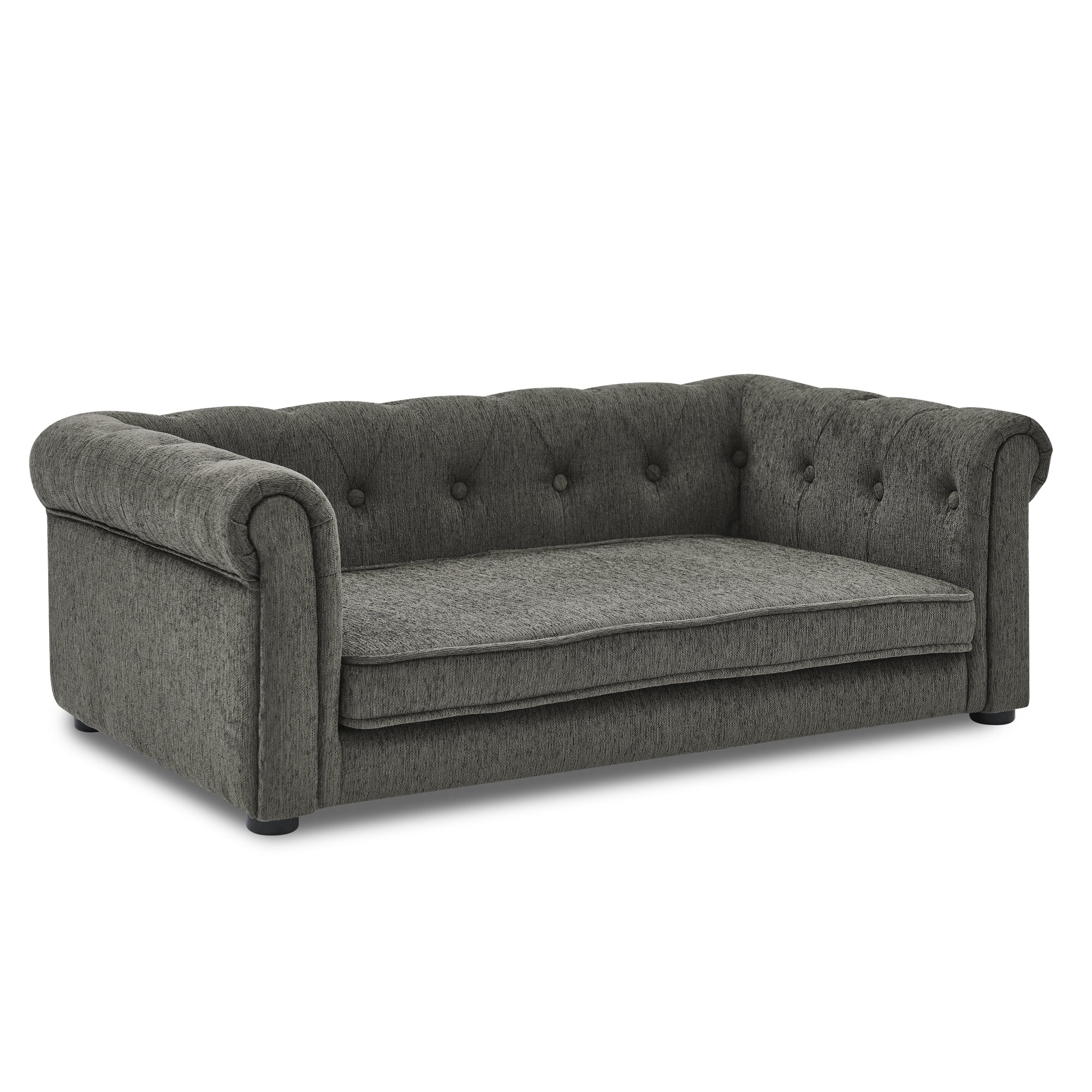 Noaman Elevated Dog Sofa Bed for Small & Medium Dogs, 40"x23"x14" Modern Pet Couch with Foam Padding, Durable & Easy to Clean Dark Grey Dog Bed