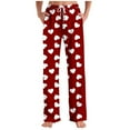 thumbnail image 2 of BLVB Unisex Mens Womens Cute Heart Print Pj Pants Valentine's Day Holiday Lounge Pajamas Bottoms Elastic Waist Sleep Pajama Pants, 2 of 5