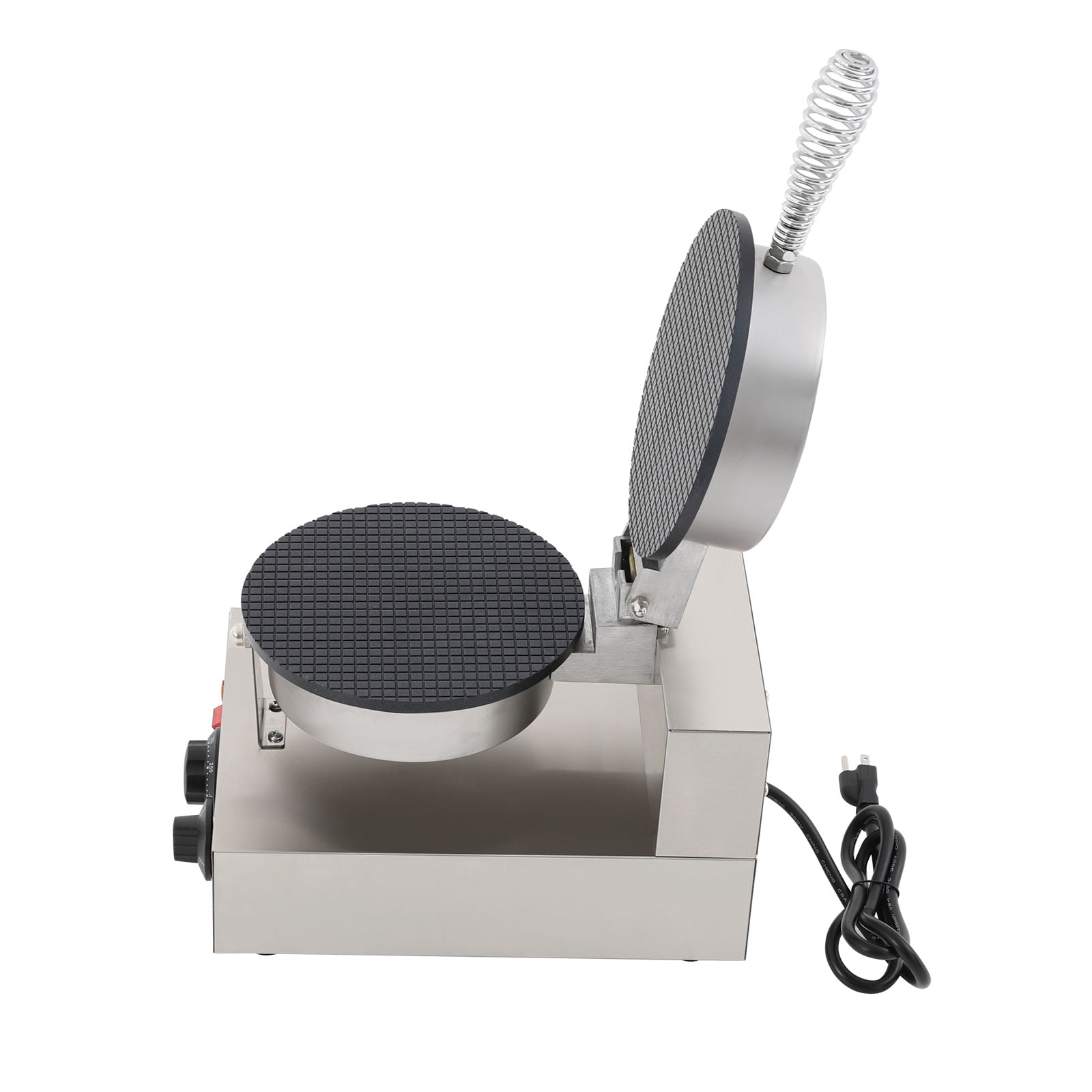 1200W Commercial Ice Cream Cone Machine, Stainless Steel Waffle Cone Maker, Temperature and Time Control