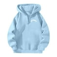 thumbnail image 4 of Women Hoodies Womens Oversized Hoodie Women's Casual Zip Up Hoodie With Bow Print Pullover Sweatshirt For Daily Wear In Spring Fall Winter Basic Comfortable Fashion Outerwear Blue - XXL, 4 of 4