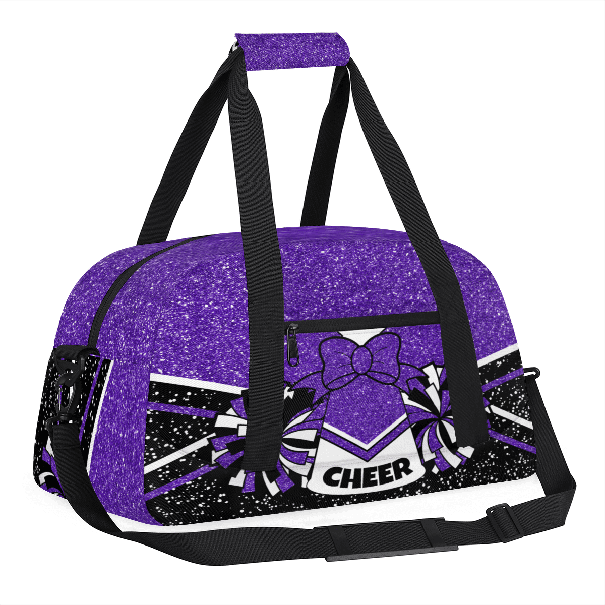 Herdesigns Cheerleading Bags Overnight Duffel Bags Cheer Purple Sport Gym Bag Travel Bag Travel Waterproof Weekender Bag Carry On Travel Tote Bag Dance Bags