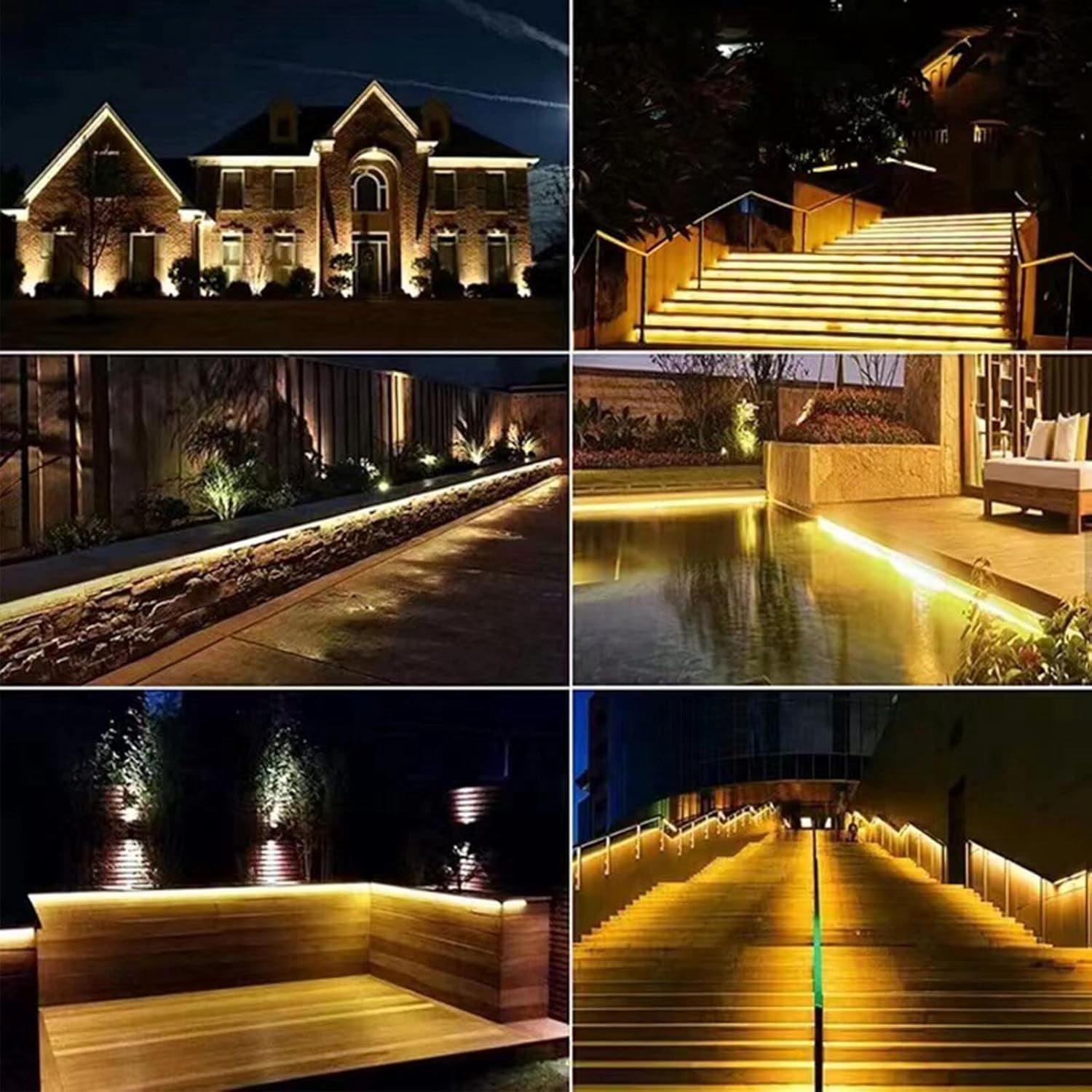 Warm White Neon Light Strip 18FT Flexible Neon Rope Lights Indoor Outdoor Led Strip Lights Waterproof 120LEDs/M AC 110VPlug and Neon LED Lights for Bedroom Home Commercial Lighting