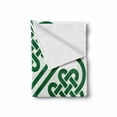 thumbnail image 2 of Celtic Soft Flannel Fleece Throw Blanket, Monochrome 4 Leaf Clover Flower Shaped Timeless Celtic Form Gaelic, Cozy Plush for Indoor and Outdoor Use, 60" x 80", Green White, by Ambesonne, 2 of 6