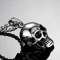 thumbnail image 4 of TRINGKY Mens Stainless Steel Gothic Skull Charm Pendant with Chain Necklace Devil Skull Punk Necklace Halloween Jewellery, 4 of 19