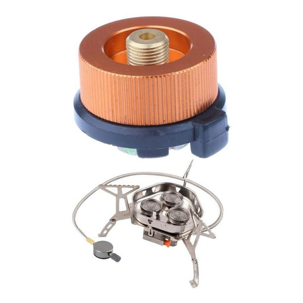 Quemador de gas portátil,Quemador de gas portátil para acampar al aire libre,Mini Quemador Plegable Para Mochileros Senderismo Cocinar,Adaptador de botella de gas convertidor a prueba de shamjiam Quemador de gas portátil
