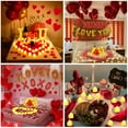 thumbnail image 2 of Natonhi 6347pcs Romantic Rose Petals & Candles Set - 'I LOVE YOU' Letters, 6000 Rose Petals, 48 Heart Candles, Balloons & Decorations for Anniversary, Valentine's Day, Proposal, 2 of 6