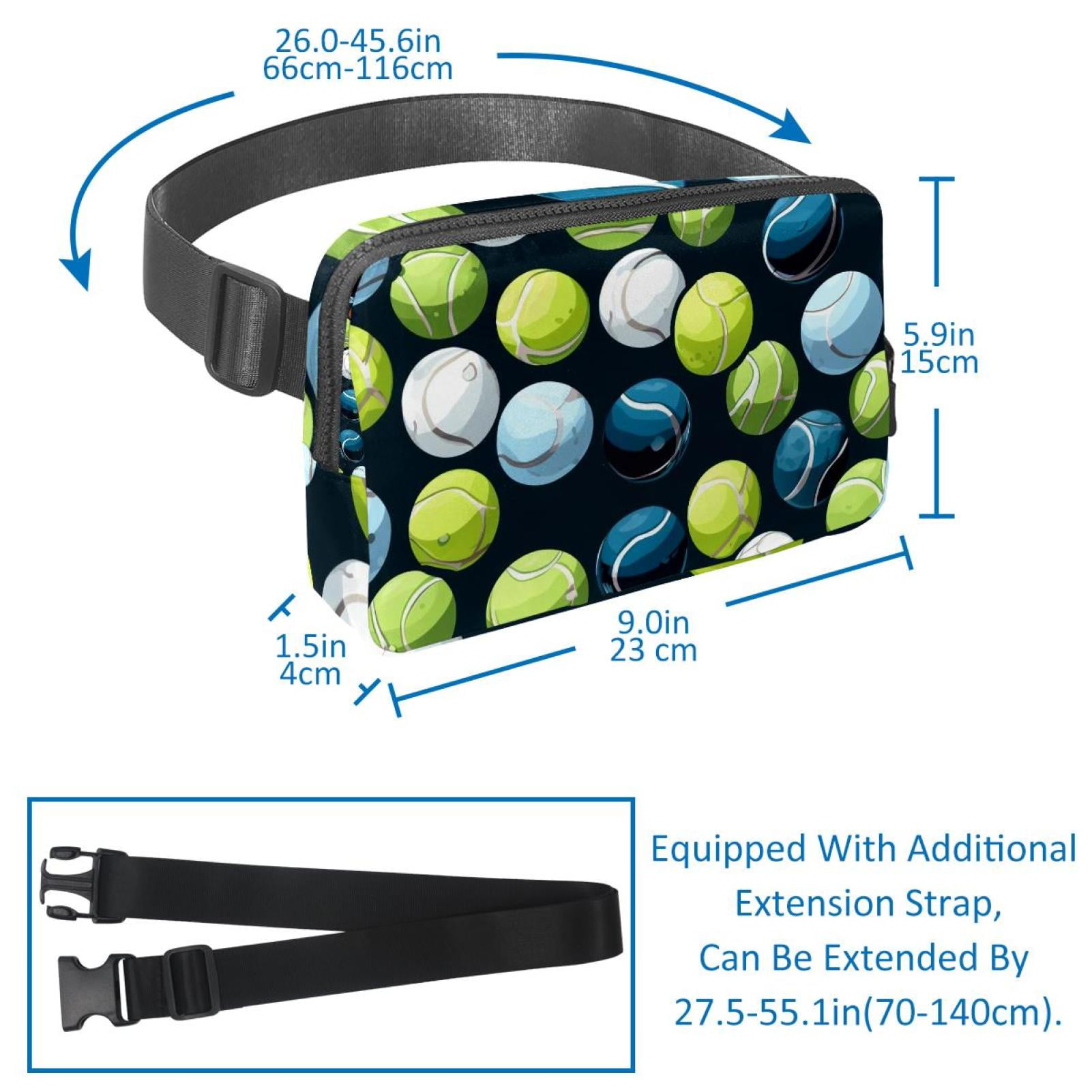 Tennis Running Belt Fanny Packs Waist Packs with Extension Strap Unisex Lightweight Adjustable