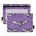 thumbnail image 2 of Ckdifva Pixelated Bats Pencil Pouch 3 Ring Zipper Pencil Case Binder Pockets Clear Top Cosmetic Bag 2 Pack, 2 of 6