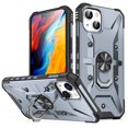 thumbnail image 1 of Nalacover Rugged Case for iPhone 13 Mini with Rotated Ring Holder Kickstand Magnetic Car Mount Case, Heavy Duty Hybrid PC + TPU Military Grade Shockproof Non-Slip Cover, Gray, 1 of 9