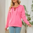 thumbnail image 5 of QUINDOS Women's Hoodies and Sweatshirts Lightweight Womens Sweatshirts Plus Size Casual Crew Neck Long Sleeve Plain Pullover Tops, 5 of 6