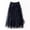 Black, variant on Herbert Women's Tulle Patchwork Asymmetrical Midi Skirt, Solid Color Elastic Waist Flowy Layered Skirt for Casual Office,one size fits all,Black