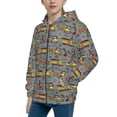 thumbnail image 2 of Kdxio Funny Construction Pattern Kids Boys Girls Zip Up Hoodie 3D Printed Hooded Sweatshirt Hoody Coat with Pocket 7-12 Y-Medium, 2 of 6