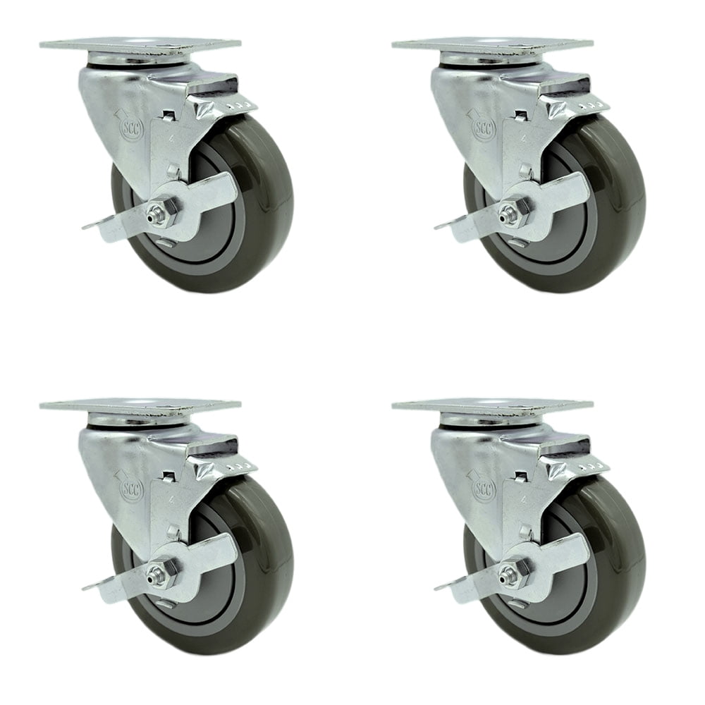 Regency 600CSW415WB UBoat Utility Cart Replacement Caster Set 4 Inch