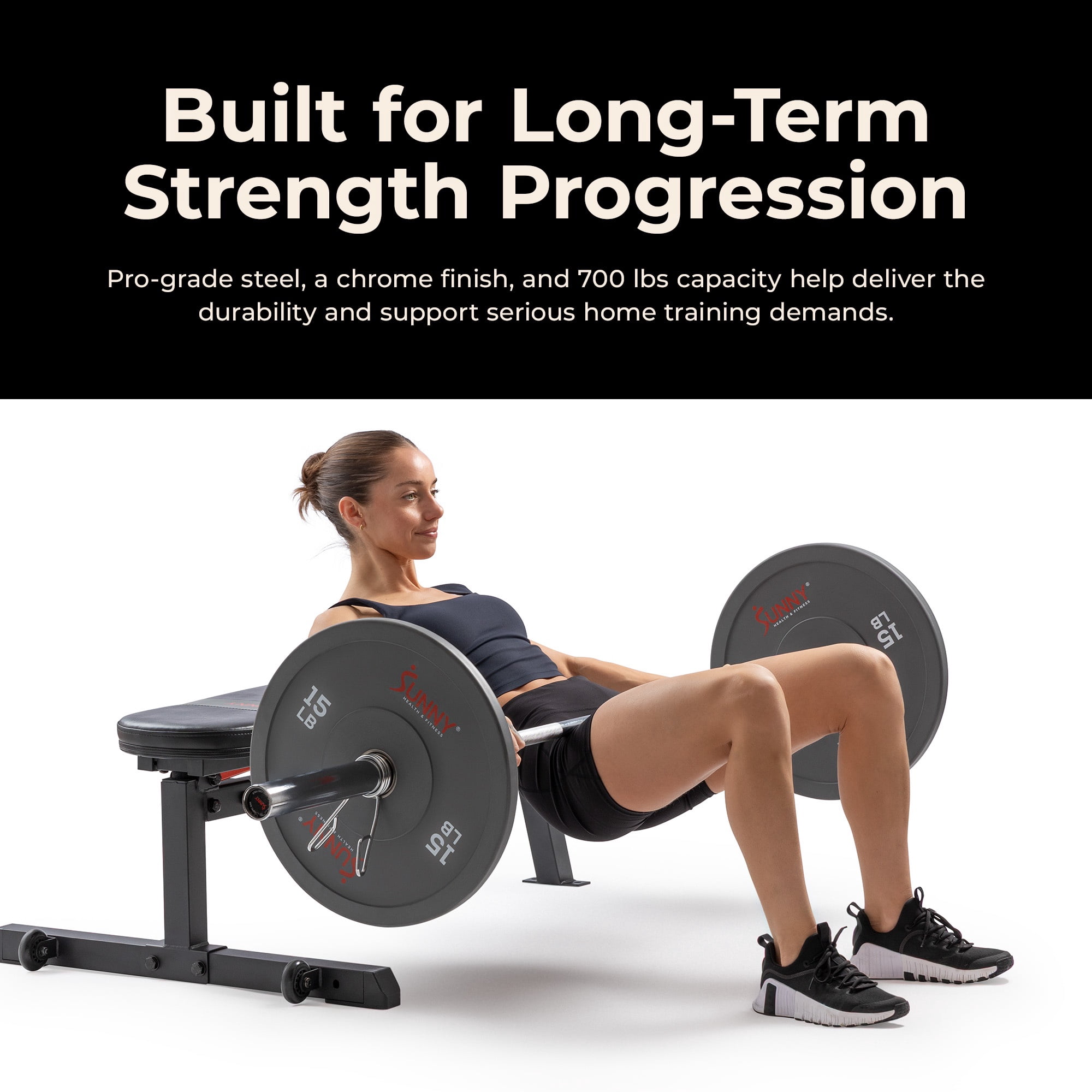 Sunny Health & Fitness 79” (6.6 ft) Olympic Barbell Bar - SF-OB04-79