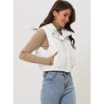 thumbnail image 3 of Chaqueta sin Mangas Allegra K Acolchada Ligera con Cremallera Blanco S, 3 of 4