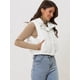 thumbnail image 3 of Chaqueta sin Mangas Acolchada Chaqueta Recortada Ligera con Cremallera para Mujer blanco M, 3 of 4