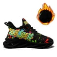 thumbnail image 6 of Coolcustomize Women's Winter Warm Plush Lining Six-Seven Printed Sneakers - Lightweight Low-Top Gym Shoes with Rainbow Splatter - Cushioned Sole & Wide Fit Casual Athletic Footwear, 6 of 10