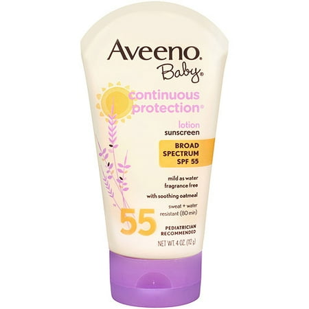 Aveeno Baby Continuous Protection Sunblock Lotion SPF 55, 4 oz - Walmart.com