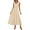 Beige, variant on Women's Summer Casual Dresses Spring Sleeveless V Neck Midi Business Work A Line Pleated Cocktail Dress