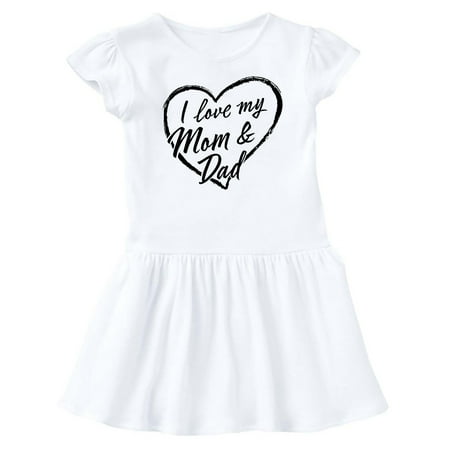 

Inktastic I Love My Mom and Dad in Black Chalk Heart Gift Baby Girl Dress
