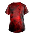 thumbnail image 3 of Blusa de manga corta con cuello en V para mujer, blusa de bolsillo con estampado de uniforme de trabajo Pompotops hkajfhjk473440, 3 of 4