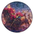 thumbnail image 5 of YAZAOO Decorative Wall Clock Size：25cm Festive Sleigh with Roses Reindeer Design Pattern Clock, 5 of 10