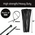 thumbnail image 4 of Bolt Dropper 15"" Black Zip Cable Ties (100 Pack), 120lbs, 4 of 7