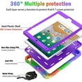 thumbnail image 3 of BMOUO BMOUO Case for iPad 6th/5th Generation Case (9.7 inch, 2018/2017), 360°Rotating Stand, Hand/Shoulder Strap Shockproof iPad 9.7” Case for iPad Air 2, Purple, 3 of 9