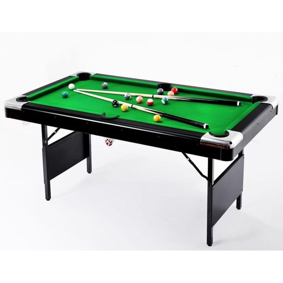 Pool Table, Portable Foldable Billiard Table, Travel Pool Table with Billiard Balls, Cues and Chips, Suitable for Adults and Children in Home, Game Room, Gym, Bar
