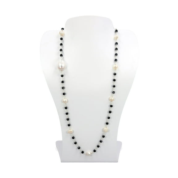 MGR! My Gems Rock Onyx and Freshwater Pearls Necklace