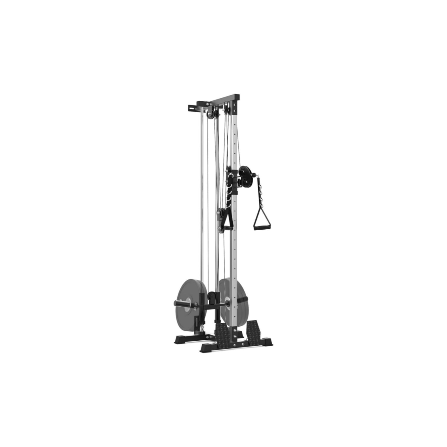 LAT Pulldown Machine, LAT Cable Machine with High and Low Pulley Station, Row Cable Machine Home Gym with Leg Support, Tricep Workout Equipment