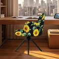 thumbnail image 3 of Xoenoiee Black Sunflower Pattern Dining Chair Cover High Elasticity Curved Back Chair Cover Removable Dining Room Seat Slipcover Minimalist Armchair Slipcover for Home Living Room, 3 of 7