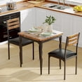 thumbnail image 1 of Chic 2-person dining mesa set: 3-piece con spiral legs, ideal para para small spaces & apartments, brown color, 1 of 7