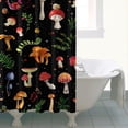thumbnail image 4 of Colorful Mushroom Forest Black Pattern Shower Curtain 72"x84" ,Bathroom Decorative Shower Curtains Set with 12 Hooks,Modern Waterproof Washable Shower Curtain, 4 of 6
