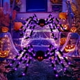thumbnail image 2 of Happydeer Halloween Giant Light Up Spider Scary Realistic Hairy LED Spider with Bendable Legs for Indoor Outdoor Halloween Yard Home House Decor (M, Type B), 2 of 13