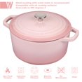 thumbnail image 3 of Olla holandesa VORRINGARD de hierro fundido esmaltado rosa de 4,5 qt con set para pan, 3 of 8