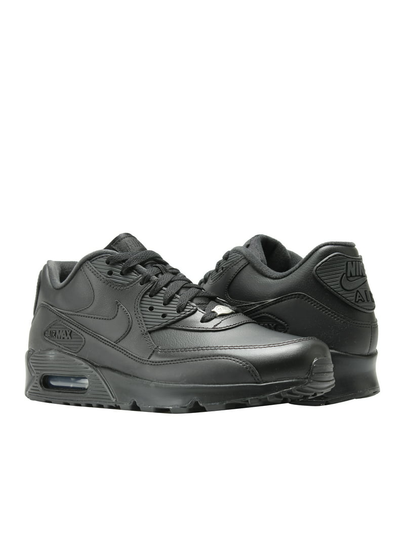 Nike Mens Air Max 90 Leather Running Shoes Black/Black - Walmart.com